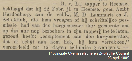 Provinciale Overijsselsche en Zwolsche Courant, 25 april 1885