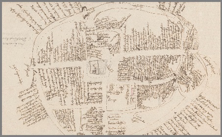 Plattegrond Doetinchem (circa 1775) door Jan Brandes