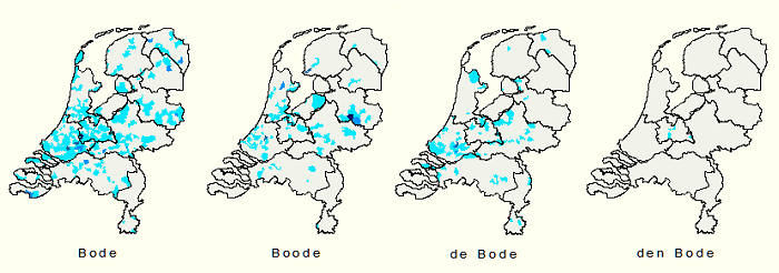 Kerngebied familienaam Bode/Boode