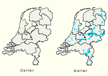 Kerngebied familienaam Coller/Koller