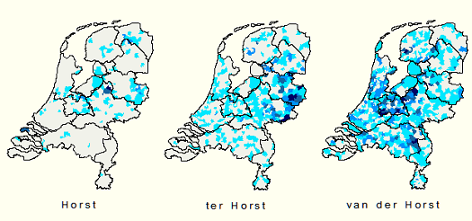 Kerngebied familienaam Horst