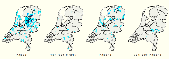 Kerngebied familienaam Kragt