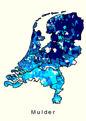 Kerngebied familienaam Mulder