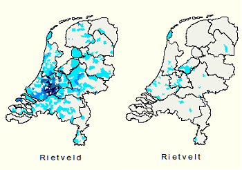 Kerngebied familienaam Rietvelt