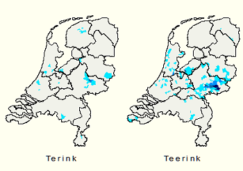 Kerngebied familienaam Teerink