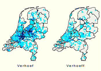 Kerngebied familienaam Verhoef