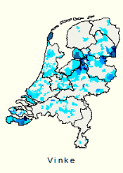 Kerngebied familienaam Vinke