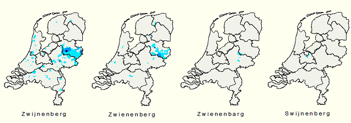 Kerngebied familienaam Swijnenberg/Zwijnenburg